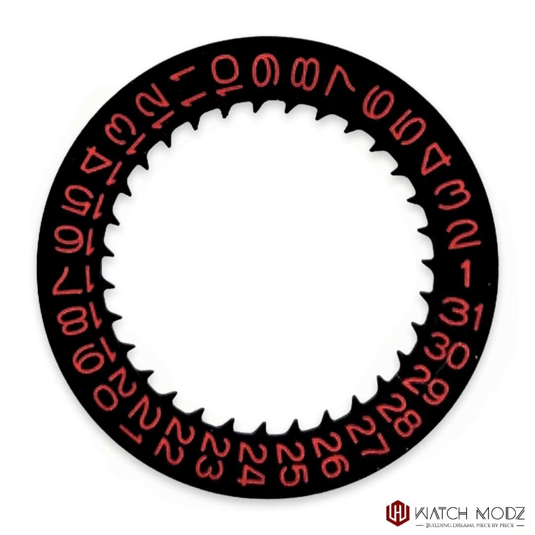 Watch-Modz NH35 Date Wheel: Black with Red Numbers