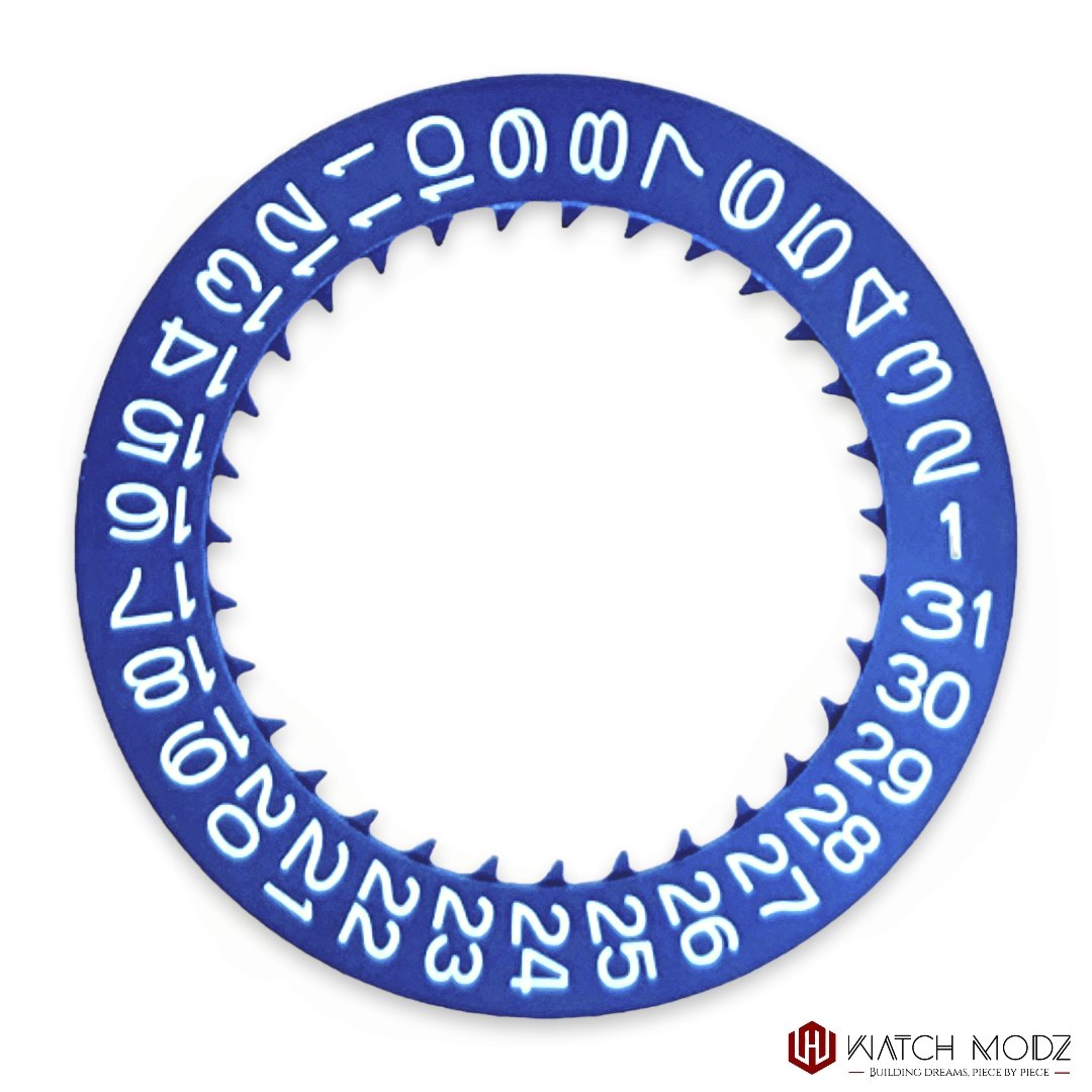Watch-Modz NH35 Date Wheel: Blue with White Numbers