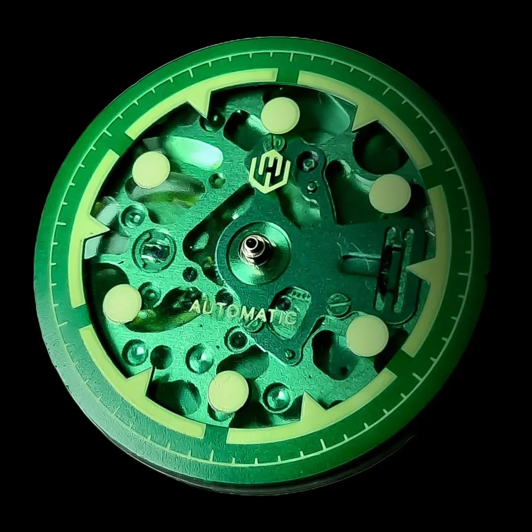 Watch-Modz NH70 Dial: Green X-Ray, view 3