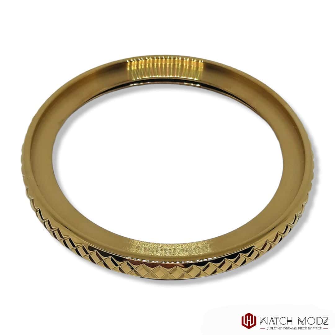 Watch-Modz SKX007 Bezel: Polished Gold Wide Knurled