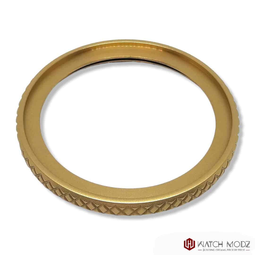 Watch-Modz SKX007 Bezel: Sandblasted Gold Wide Knurled