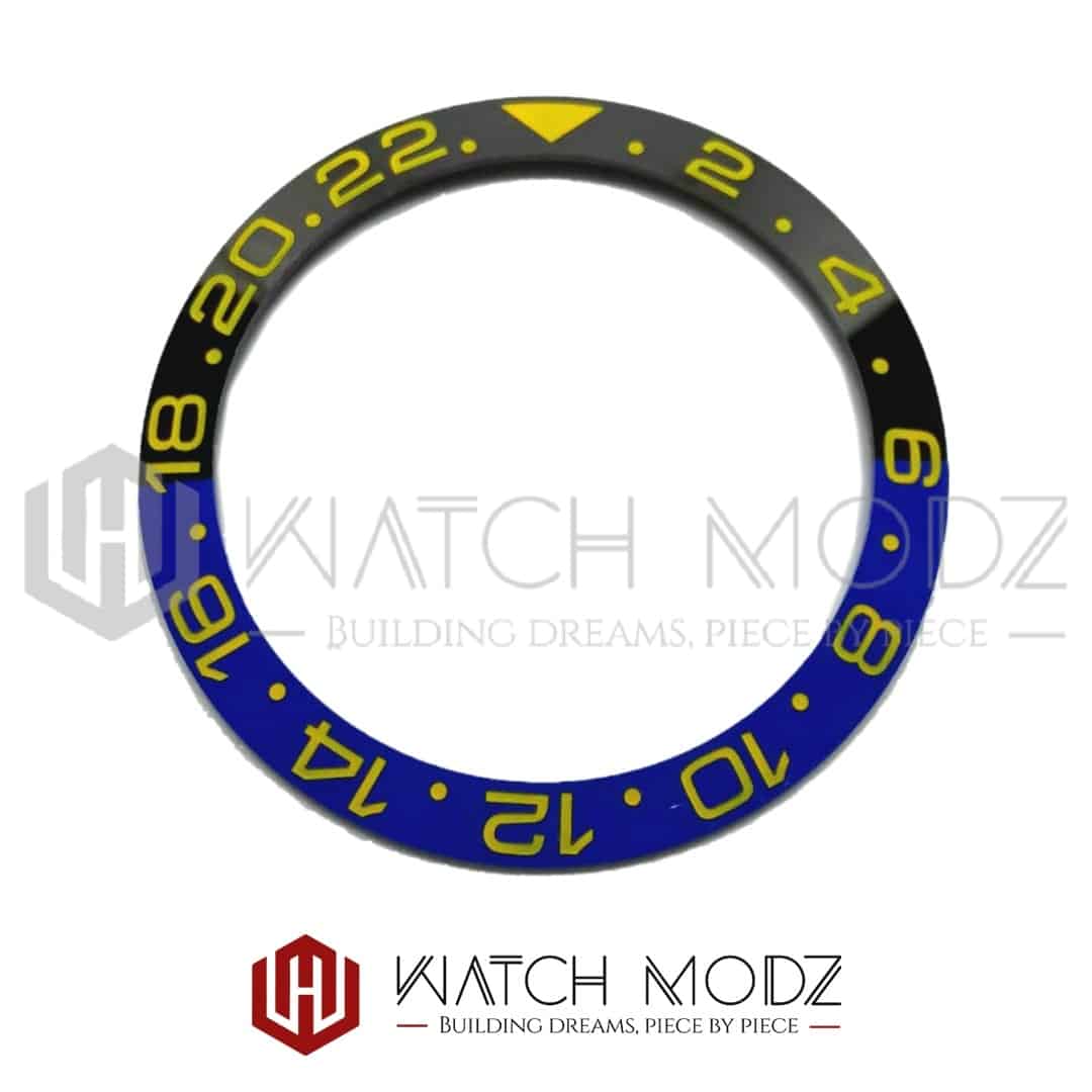 Watch-Modz SKX007 Bezel Insert: Batman GMT Gold Numbers