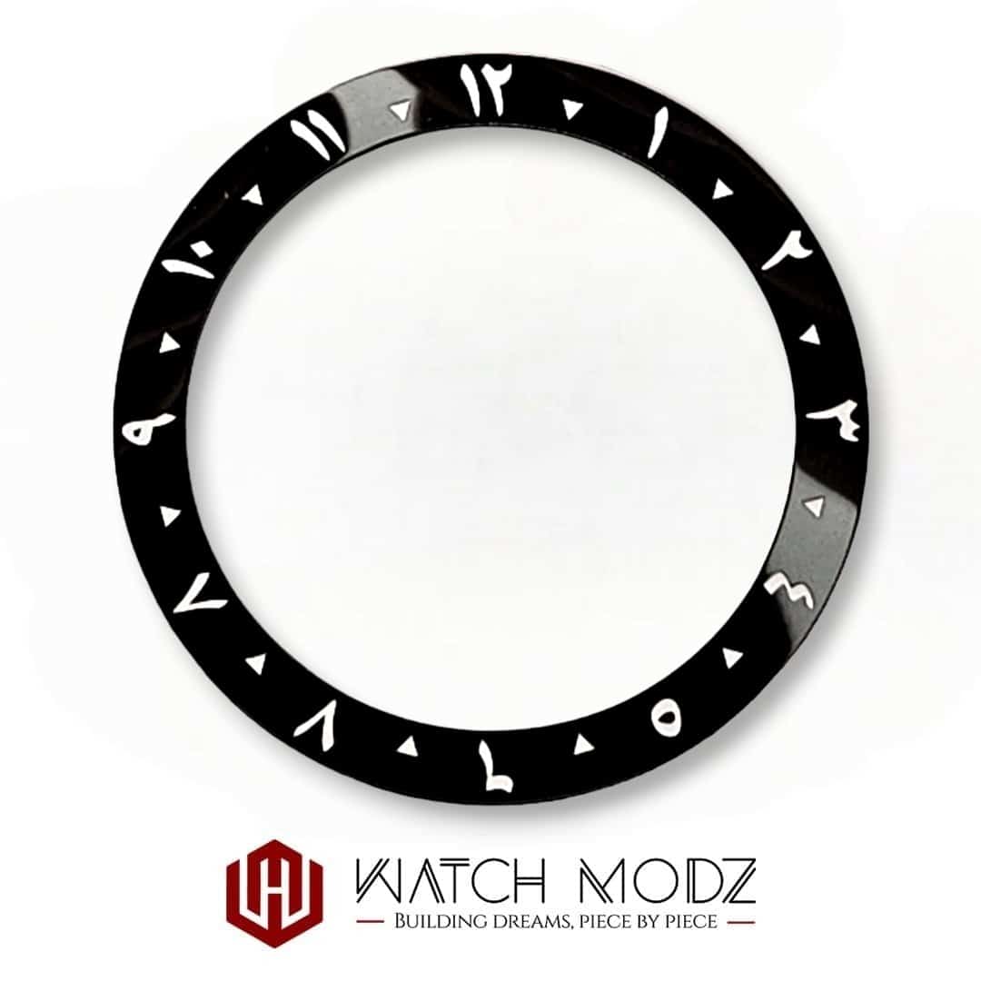 Watch-Modz SKX007 Bezel Insert: Black Arabic | Flat