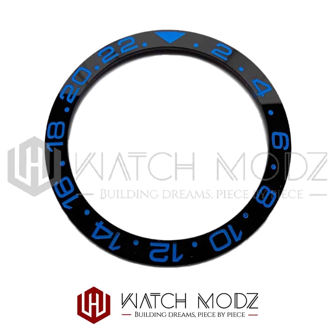 Watch-Modz SKX007 Bezel Insert: Black GMT Blue Numbers