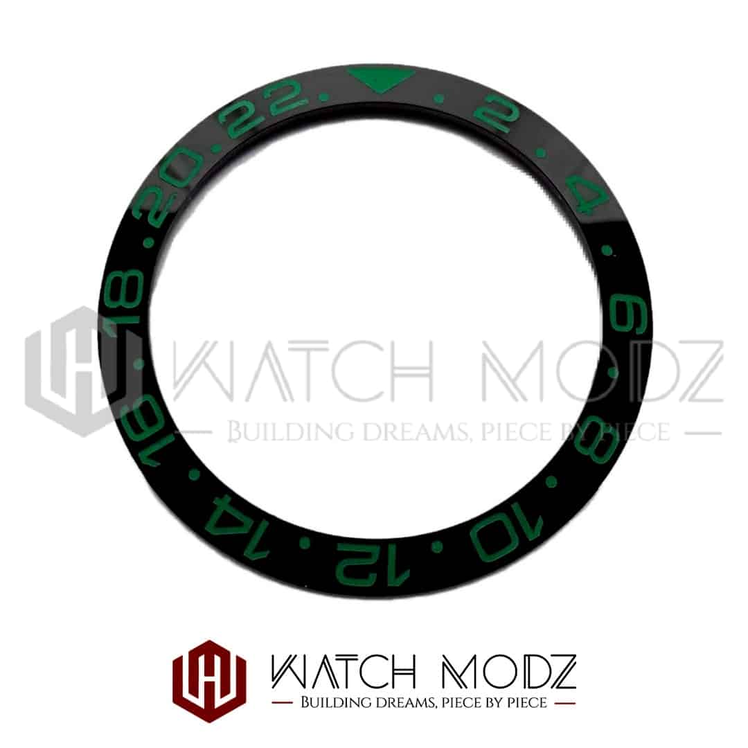 Watch-Modz SKX007 Bezel Insert: Black GMT Green Numbers