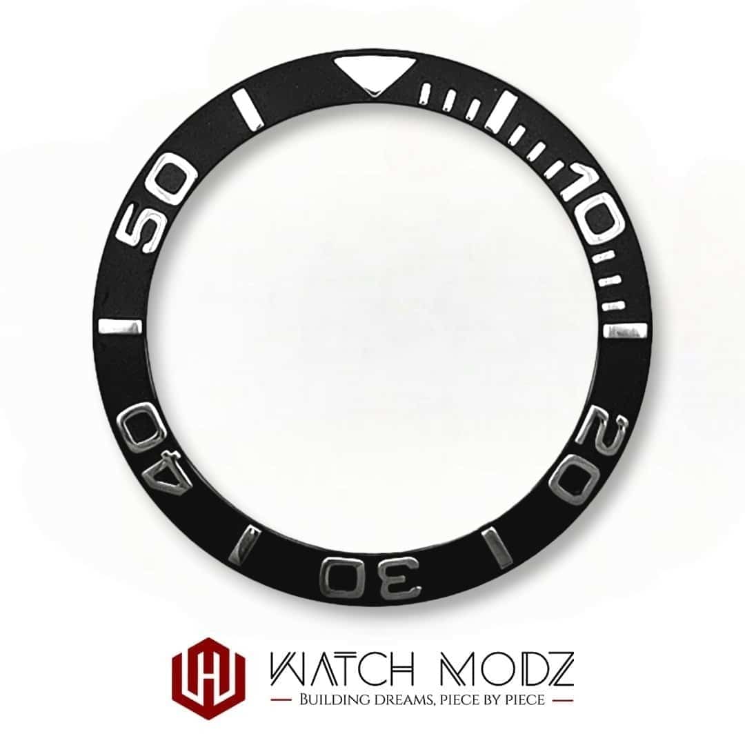 Watch-Modz SKX007 Bezel Insert: Black Yachtmaster Silver Numbers