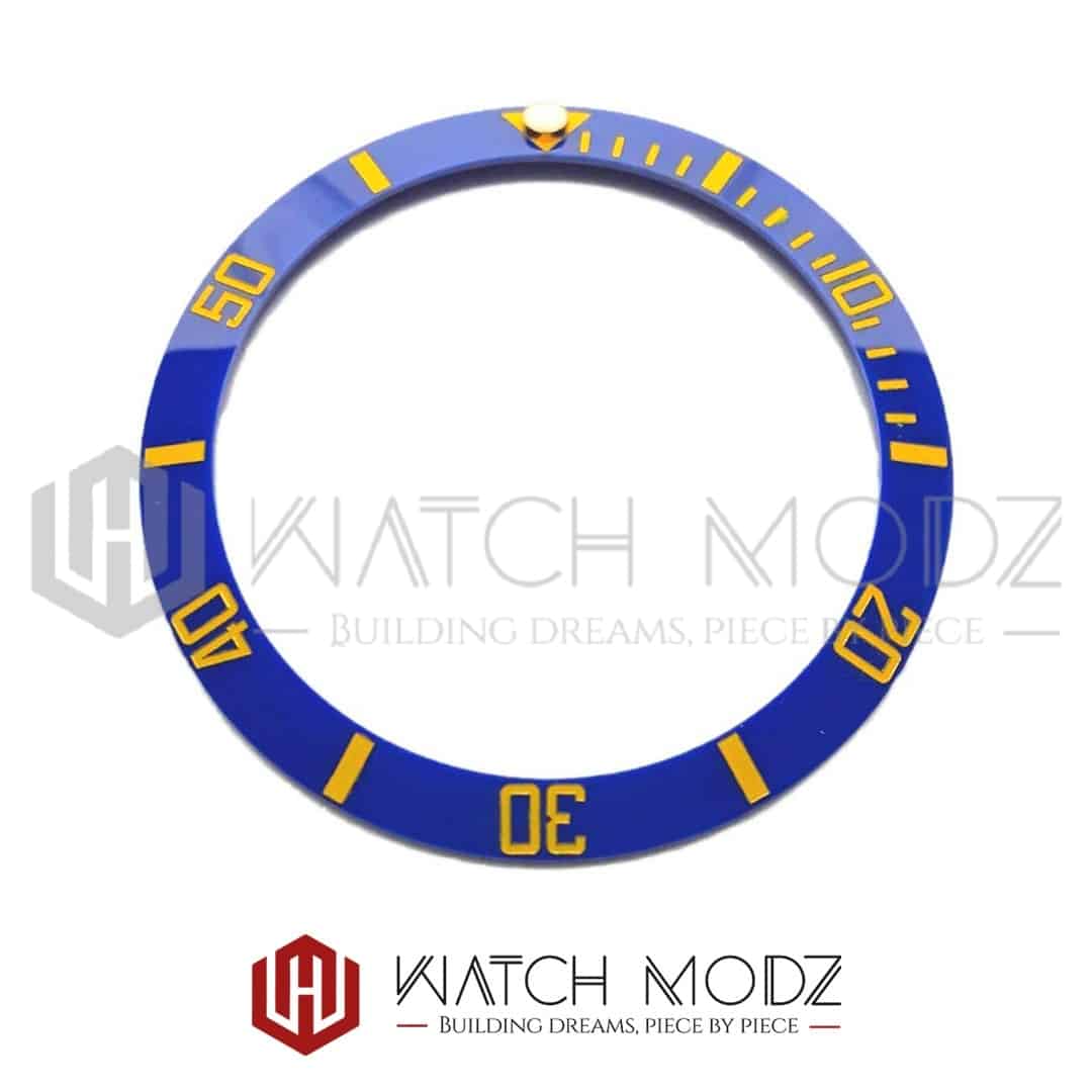 Watch-Modz SKX007 Bezel Insert: Blue Sub Gold Numbers