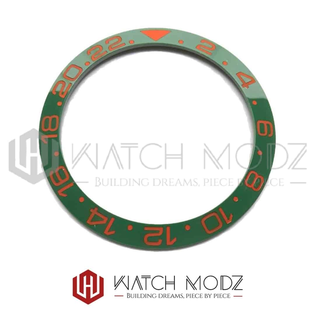 Watch-Modz SKX007 Bezel Insert: Green GMT Orange Numbers