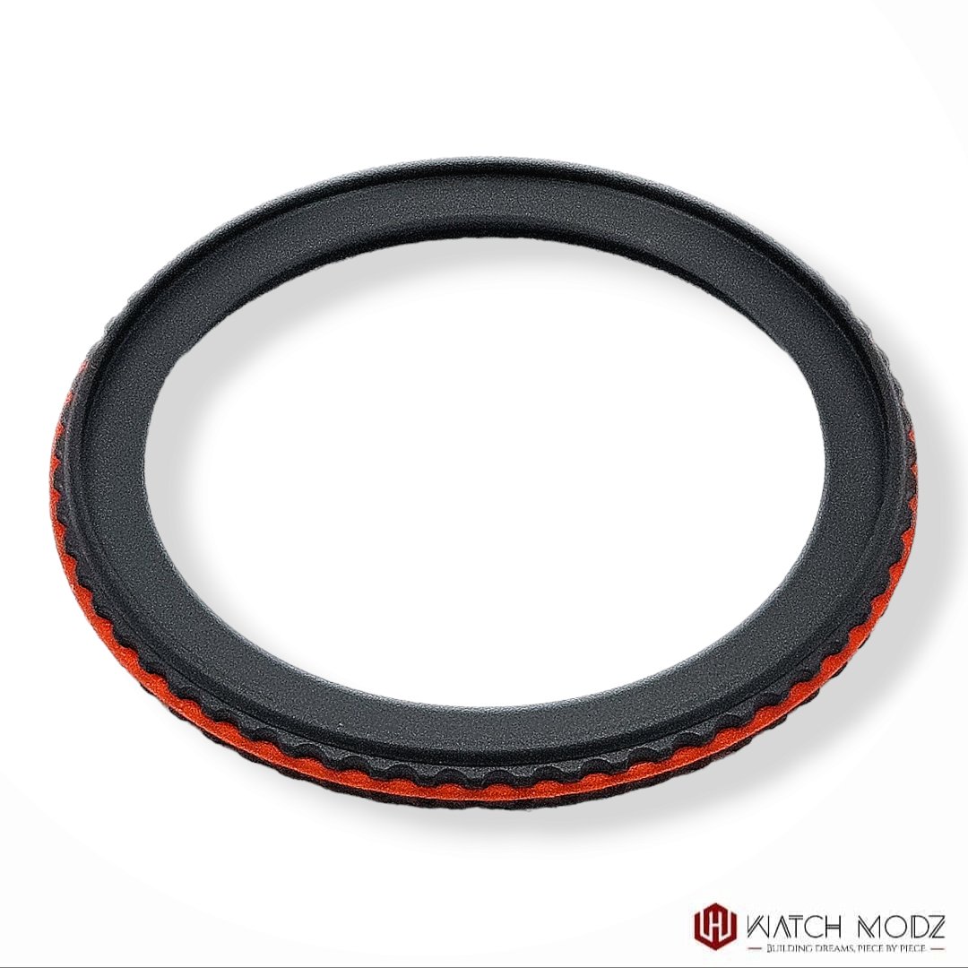 Watch-Modz SKX007 Bezel: Matte Black Red Grip