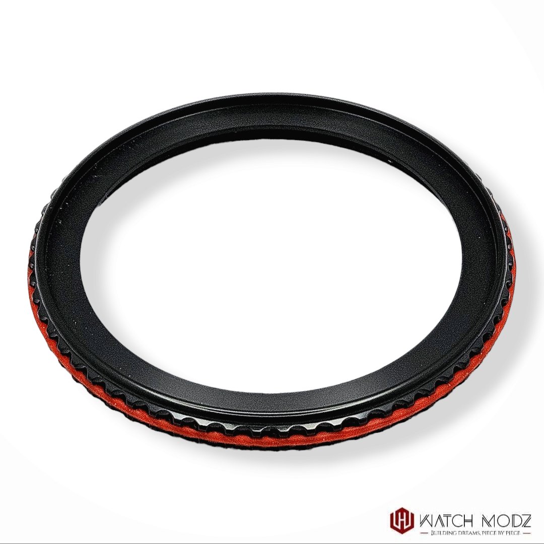 Watch-Modz SKX007 Bezel: Polished Black Red Grip