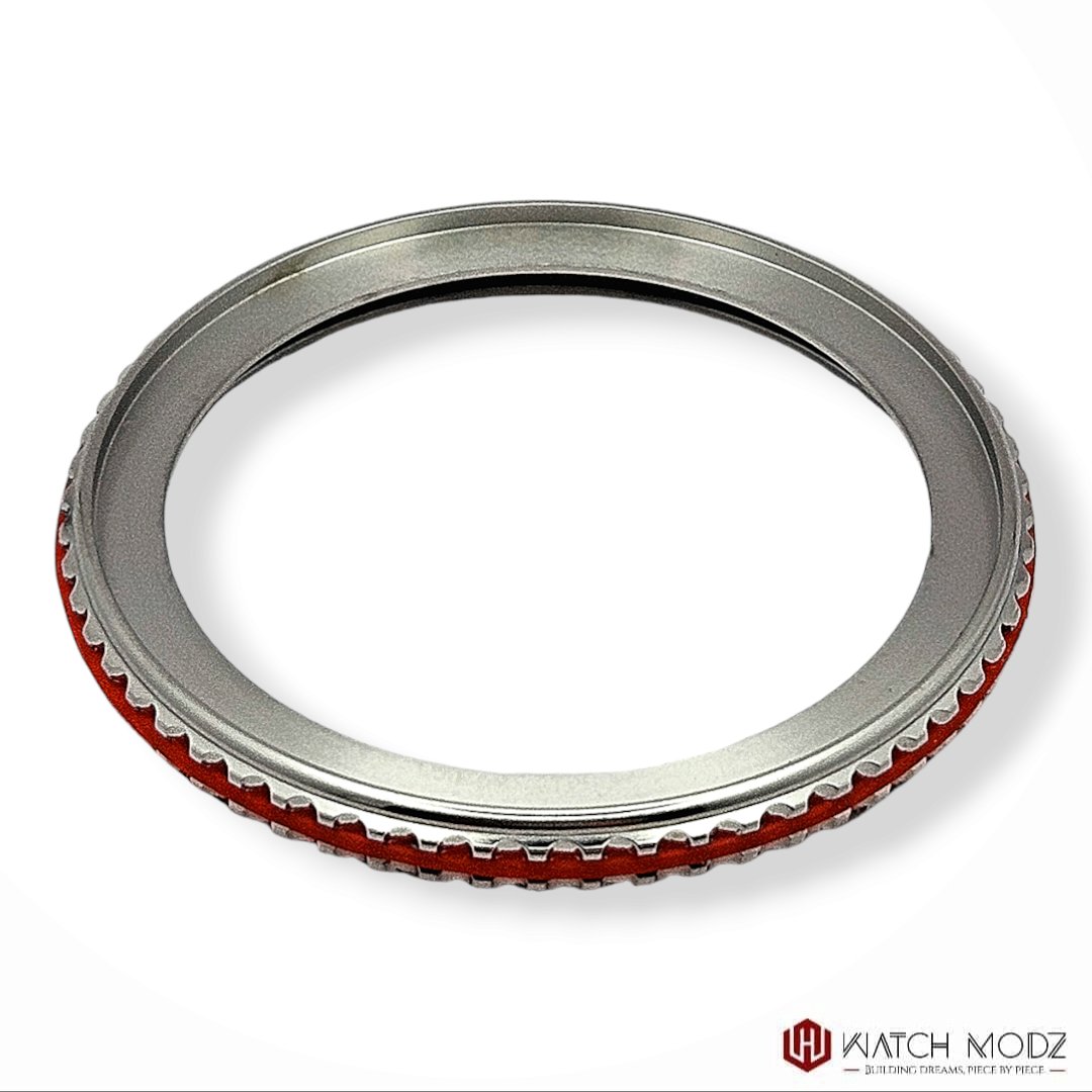 Watch-Modz SKX007 Bezel: Silver Red Grip