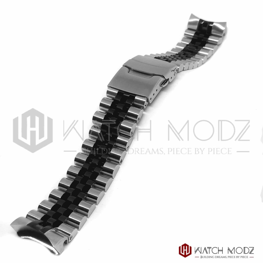 Watch-Modz SKX007 Bracelet: Black/Silver Jubilee