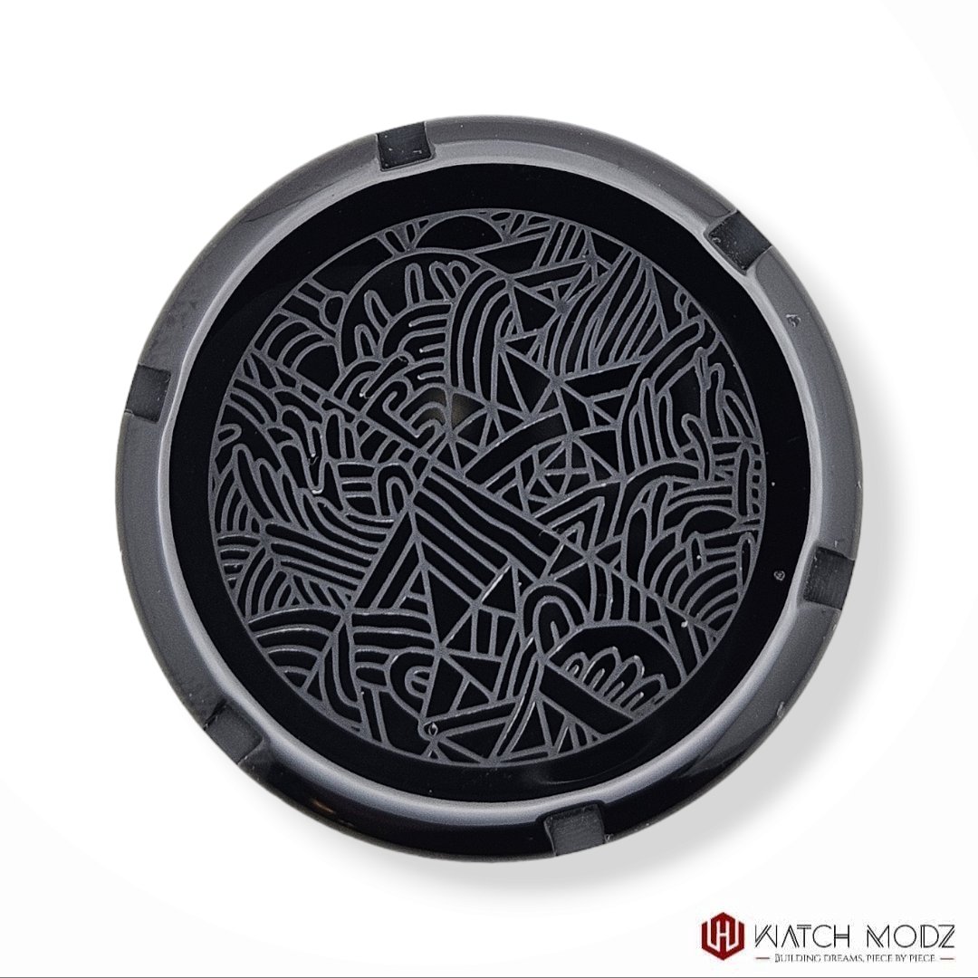 Watch-Modz SKX007 Case Back: Black Abstract