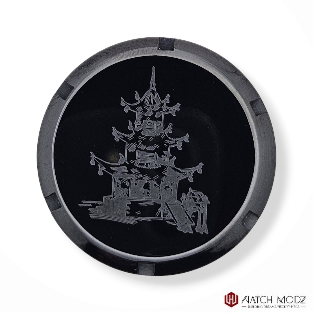 Watch-Modz SKX007 Case Back: Black Japanese Building