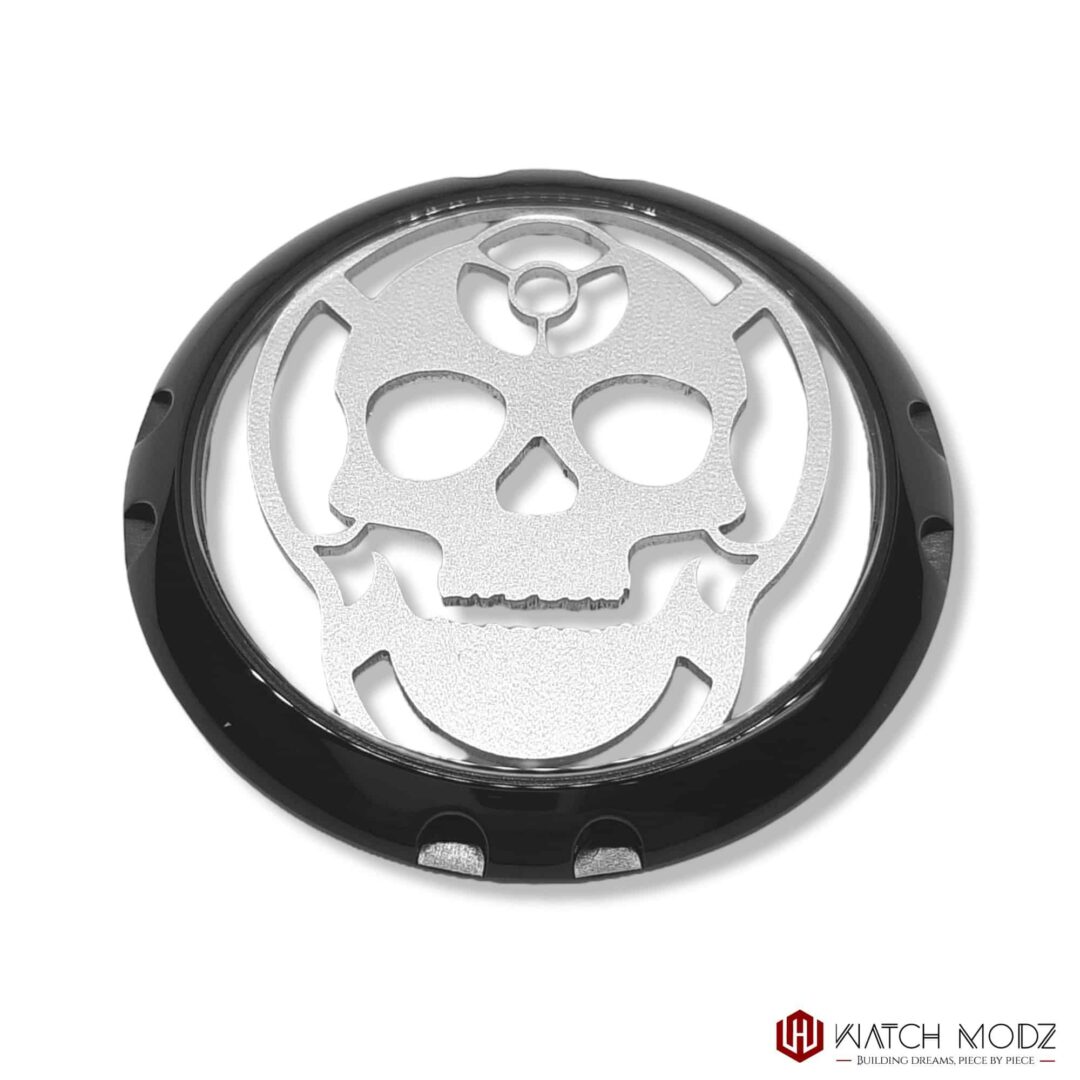 Watch-Modz SKX007 Case Back: Black Sapphire Skull