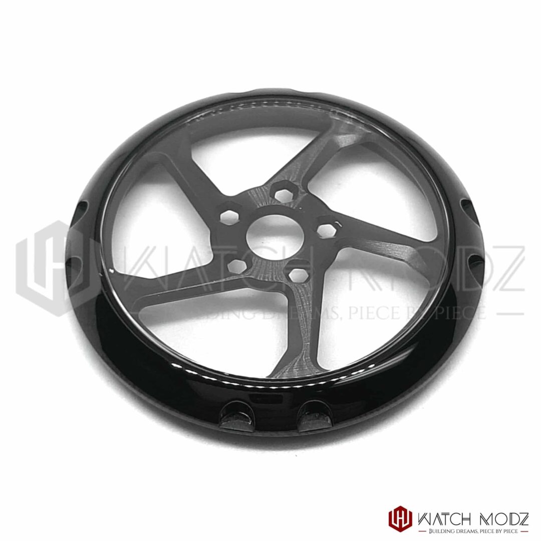 Watch-Modz SKX007 Case Back: Black Sapphire Wheel