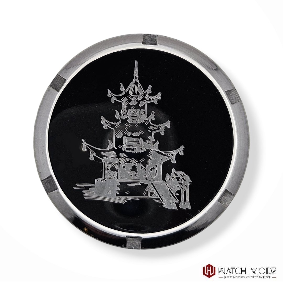 Watch-Modz SKX007 Case Back: Silver Japanese Building