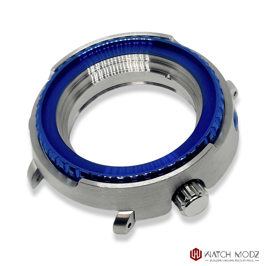 Watch-Modz SKX007 Case: Silver and Blue Tuna