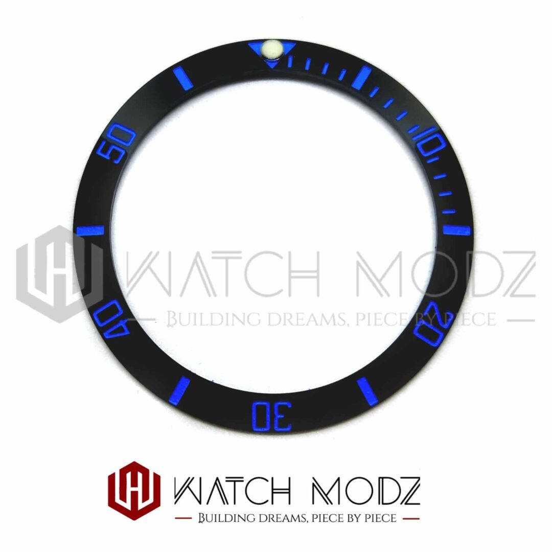 Watch-Modz SKX007 Bezel Insert: Black Sub Blue Numbers
