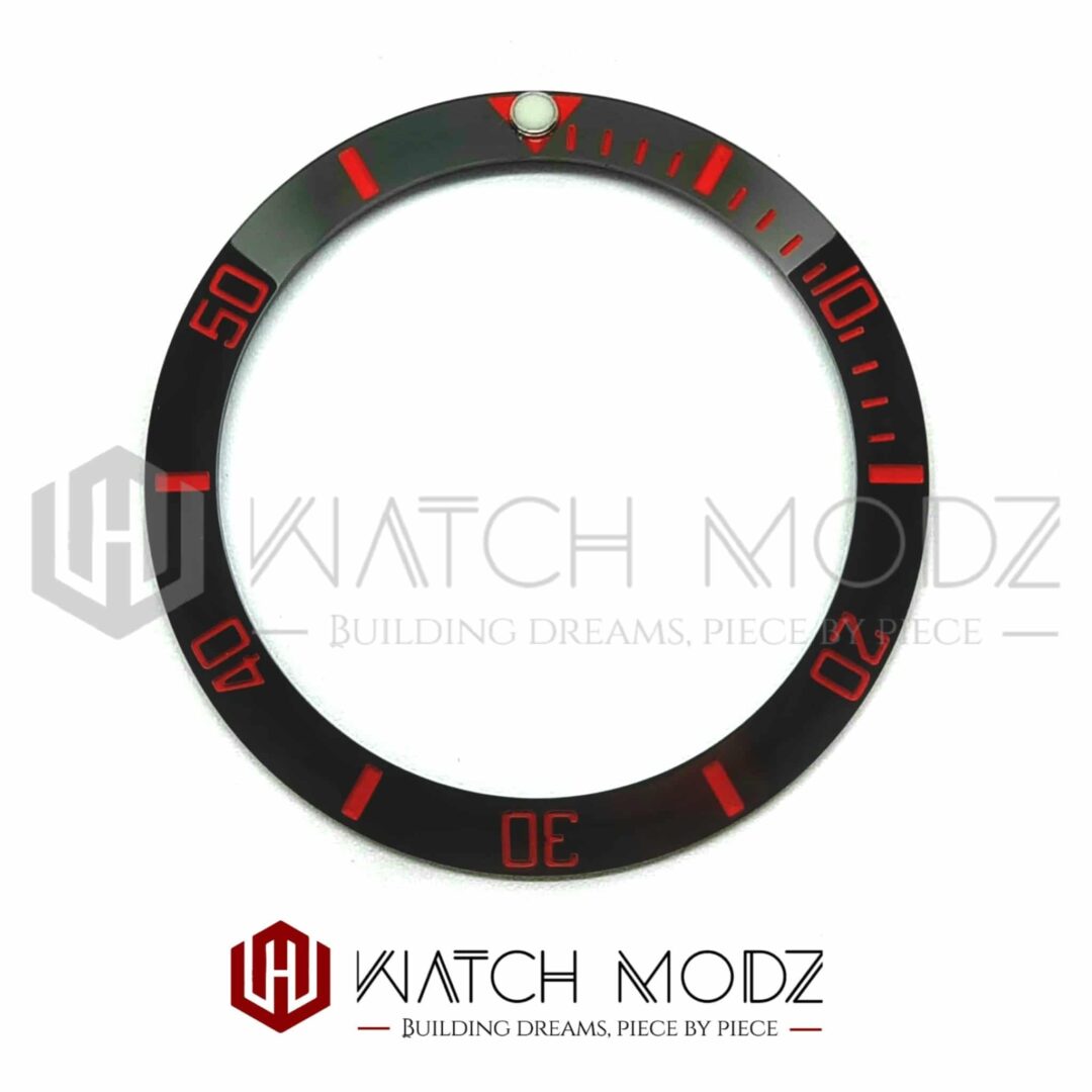 Watch-Modz SKX007 Bezel Insert: Black Sub Red Numbers