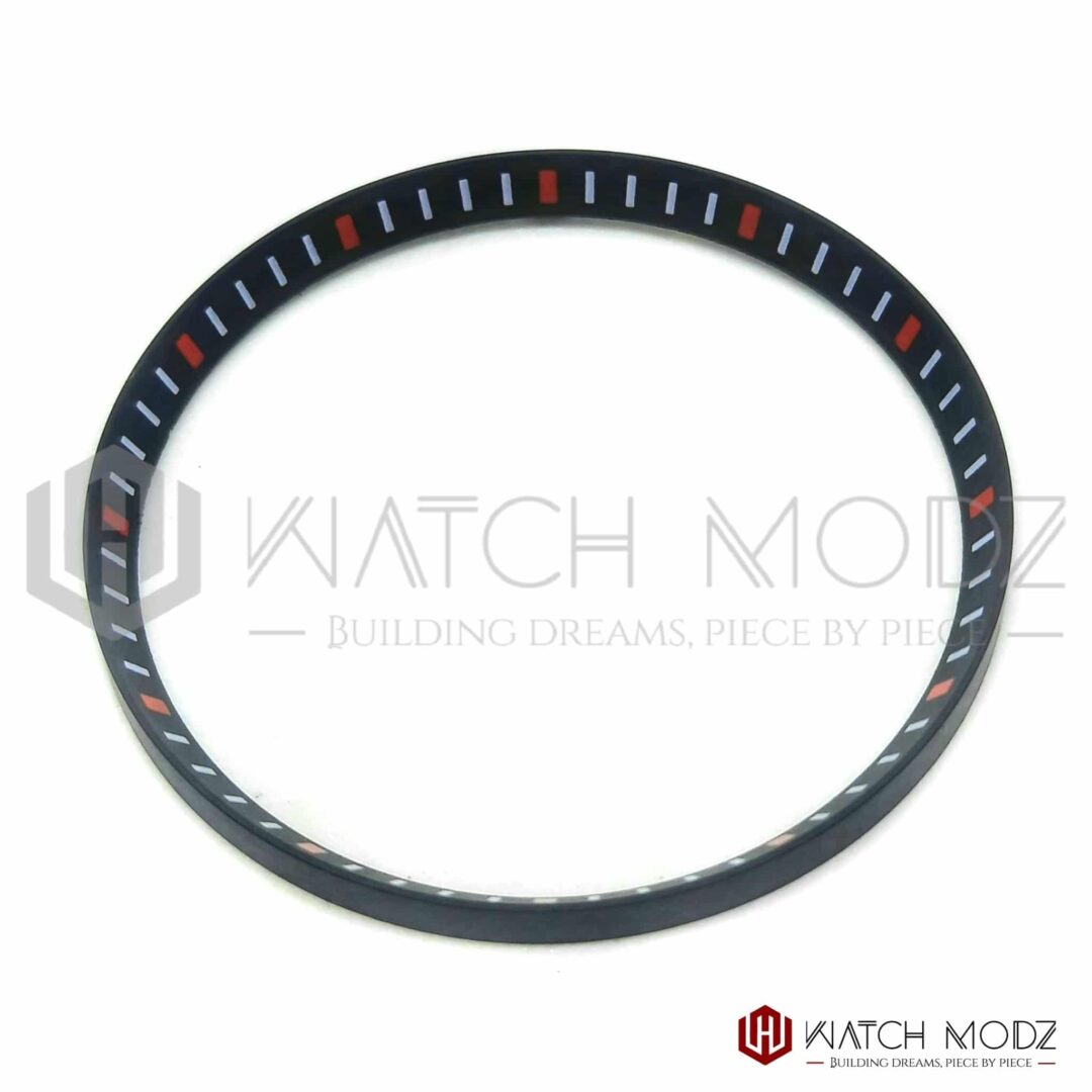 Watch-Modz SKX007 Chapter Ring: Black Red Marker