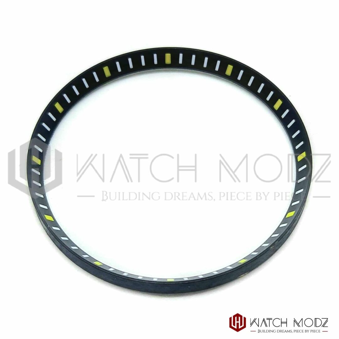 Watch-Modz SKX007 Chapter Ring: Black Yellow Markers