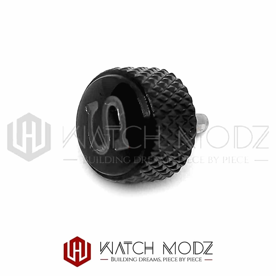 Watch-Modz SKX007 Crown: Black Knurled Black โSโ