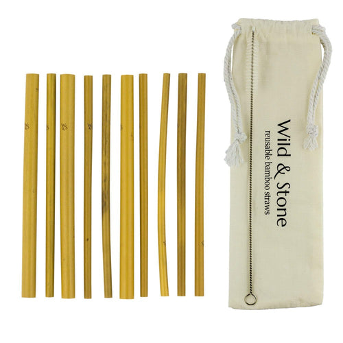 Wild and Stone Reusable Bamboo Drinking Straws - 10 Pack