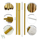 Wild and Stone Reusable Bamboo Drinking Straws - 10 Pack, view 2