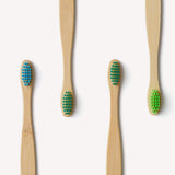 Wild and Stone Children's Bamboo Toothbrush - 4 Pack - Aqua Colour, view 2