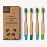 Wild and Stone Children's Bamboo Toothbrush - 4 Pack - Aqua Colour, view 3