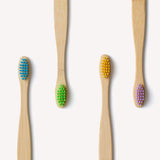 Wild and Stone Children's Bamboo Toothbrush - 4 Pack - Multi-Colour, view 2