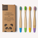 Wild and Stone Children's Bamboo Toothbrush - 4 Pack - Multi-Colour, view 3