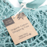 Wild and Stone Organic Cotton Blue Crochet Tote Bag, view 5
