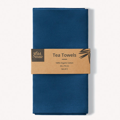 Wild and Stone Organic Cotton Tea Towels - Herringbone Weave - Set of 2