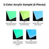 xTool 1/8" Glow in the Dark Acrylic Sample Set (5pcs), view 4