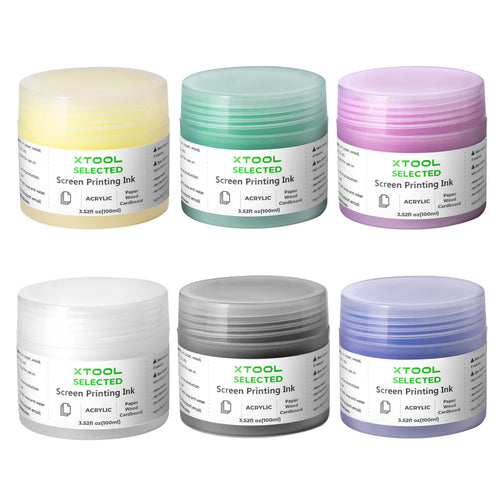 xTool Basic Color Acrylic Screen Printing Ink Set (6 Colors)