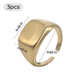 xTool Brass Square Signet Rings (3pcs), view 3