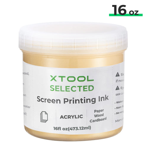 xTool Gold Glitter Acrylic Screen Printing Ink (16oz)