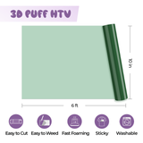 xTool Green 3D Puff Heat Transfer Vinyl Roll, view 3