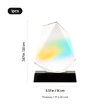xTool Colored Geometric Ultra-Clear Crystal Trophy with Black Walnut Base, view 3