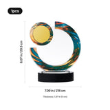 xTool Colored Swirl K5 Crystal Trophy with Marble Base, view 3