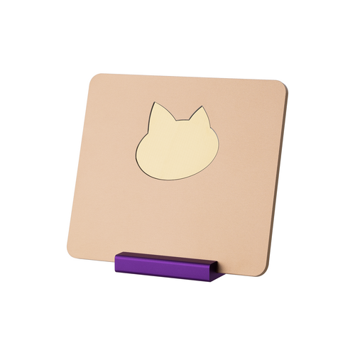 xTool Matte Gold Metal Award Plaque with Cat Mirror Center and Purple Base (1pcs)