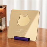 xTool Matte Gold Metal Award Plaque with Cat Mirror Center and Purple Base (1pcs), view 2