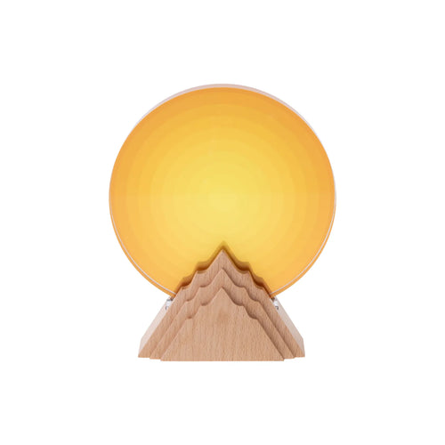 xTool Orange Round Crystal Trophy with Beechwood Base