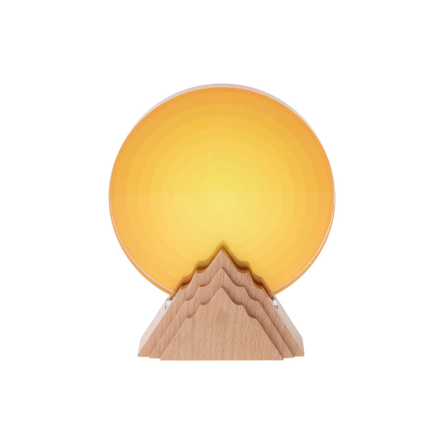 xTool Orange Round Crystal Trophy with Beechwood Base