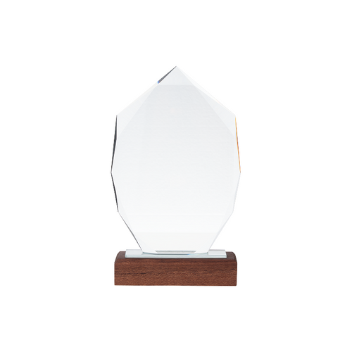 xTool Selected Polygonal K5 Crystal Trophy with Black Walnut Base