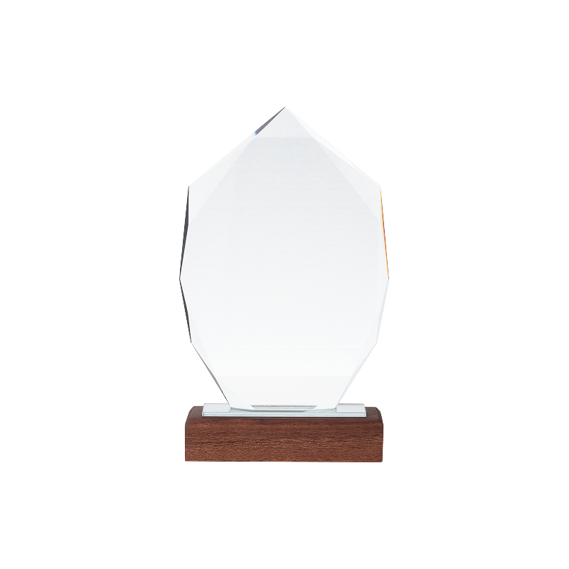 xTool Selected Polygonal K5 Crystal Trophy with Black Walnut Base