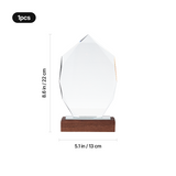 xTool Selected Polygonal K5 Crystal Trophy with Black Walnut Base, view 3