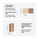 xTool Rectangular Beech Wood 5-Slot LED Shadow Box, view 5